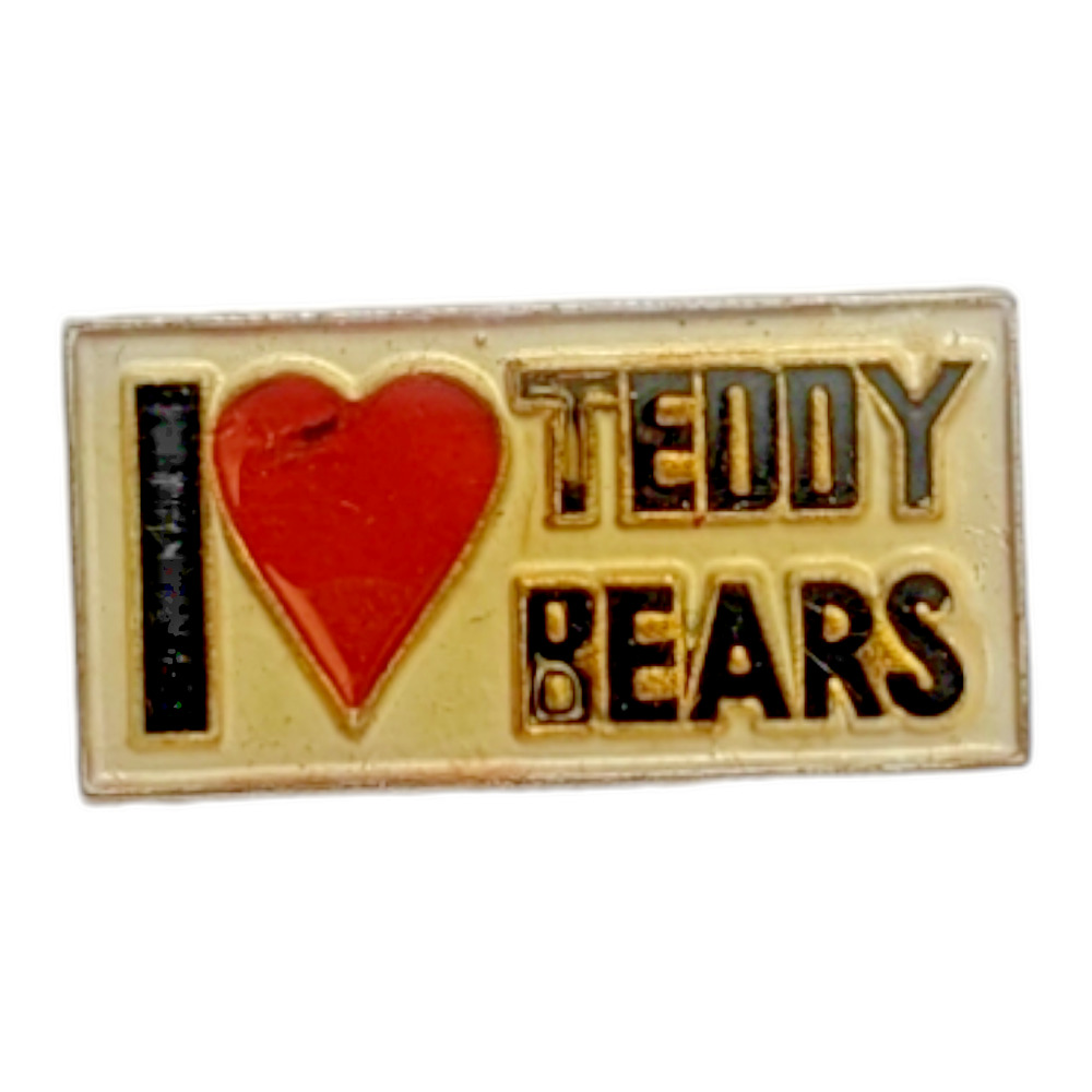 I LOVE TEDDY BEARS Vintage Hat Lapel Backpack Pin Tie Tack